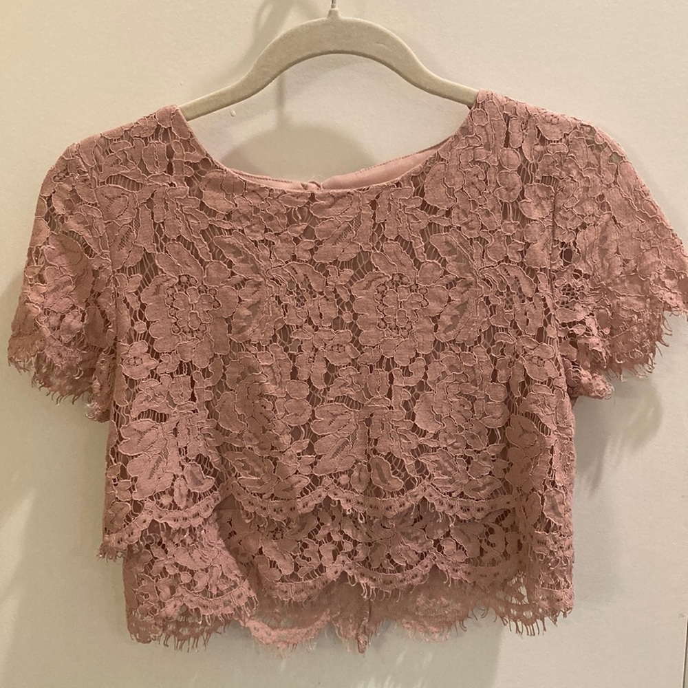 Small Lilac Lace Crop Top